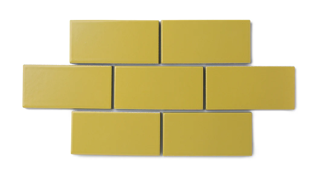 3x3 Straight Set Sheeted Natural Press Ceramic Mosaic Tile in Azo Green Matte - Storm Tile LLC