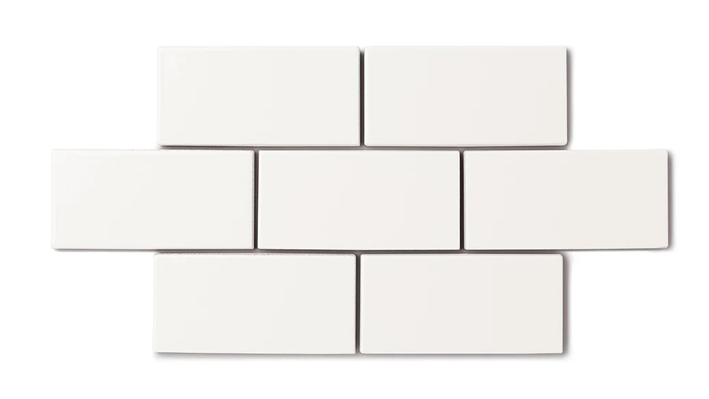 2x2 Straight Set Sheeted Natural Press Ceramic Mosaic Tile in Flake White Gloss - Storm Tile LLC