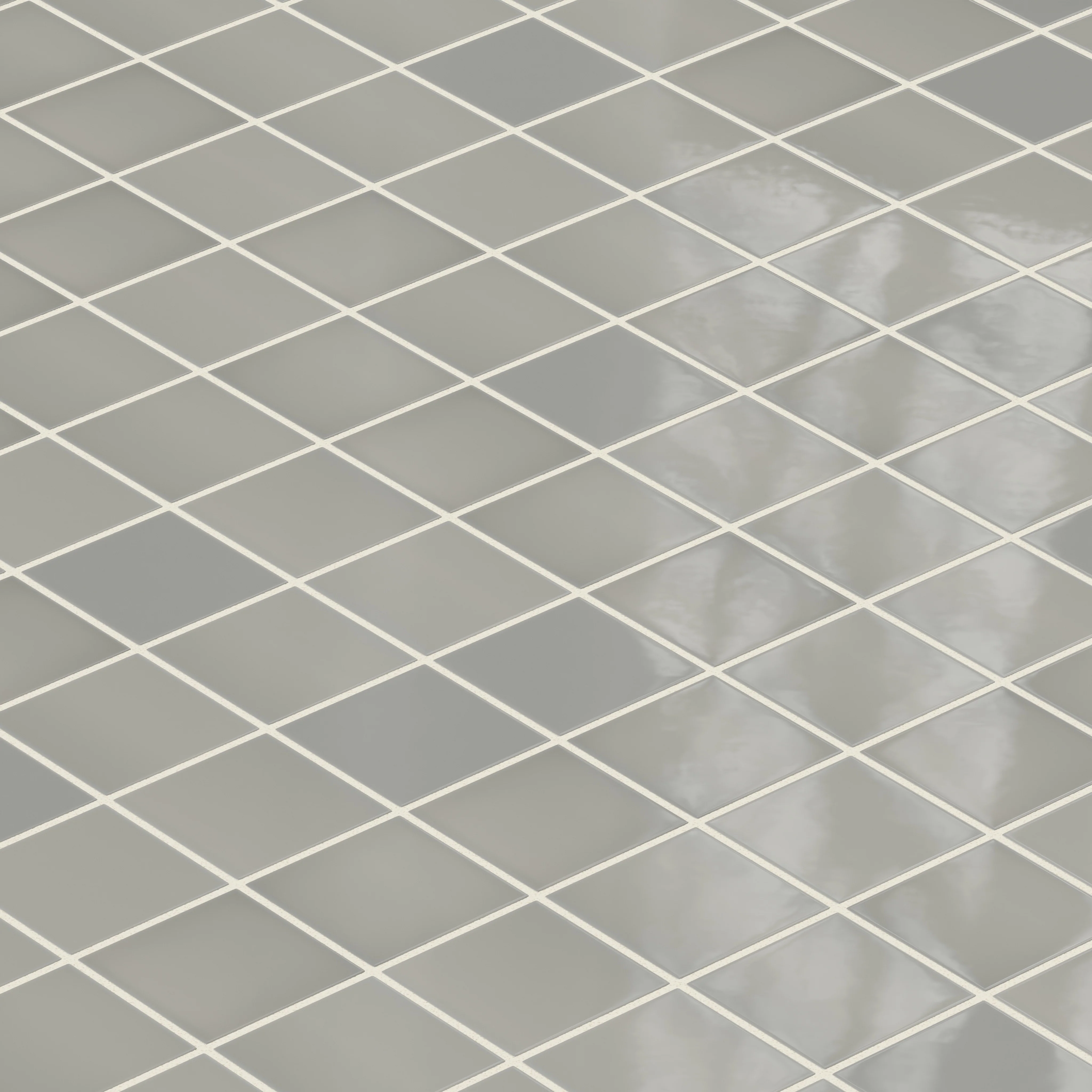 3x3 Straight Set Sheeted Natural Press Ceramic Mosaic Tile in Puget Sound Gloss - Storm Tile LLC