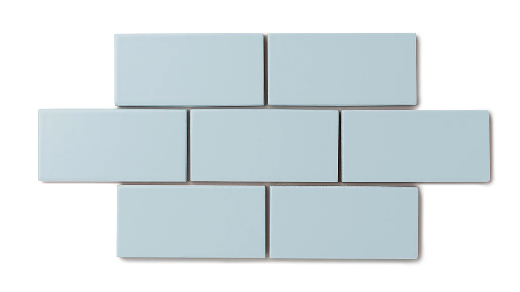 2x2 Straight Set Sheeted Natural Press Ceramic Mosaic Tile in Egyptian Blue Matte - Storm Tile LLC