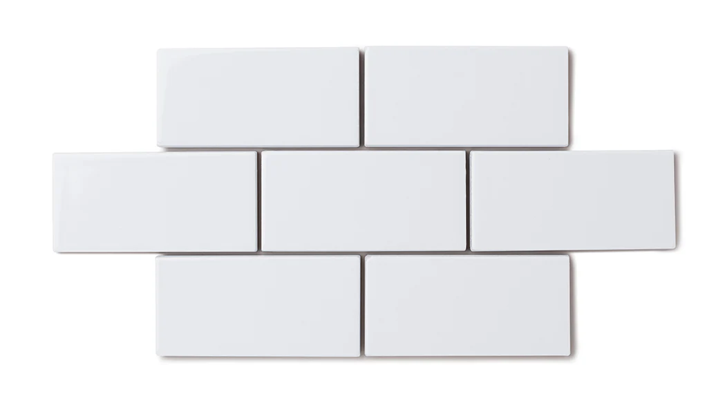 2x4 Straight Set Sheeted Natural Press Ceramic Mosaic Tile in Tin Oxide Gloss - Storm Tile LLC