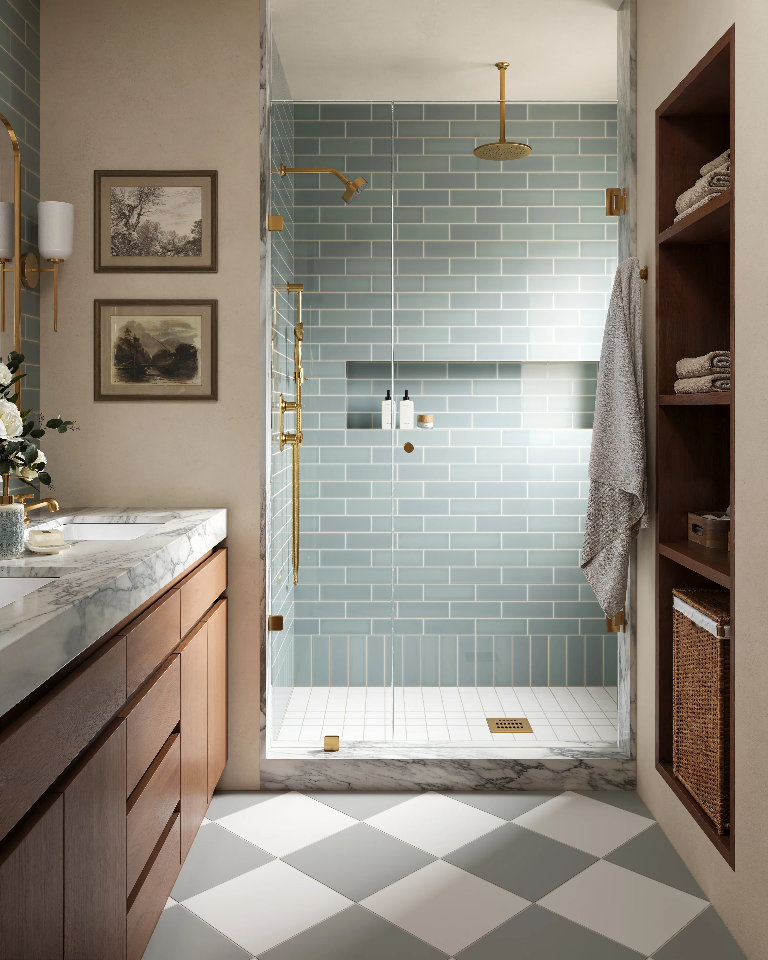 3x3 Straight Set Sheeted Natural Press Ceramic Mosaic Tile in Salt Creek Matte - Storm Tile LLC