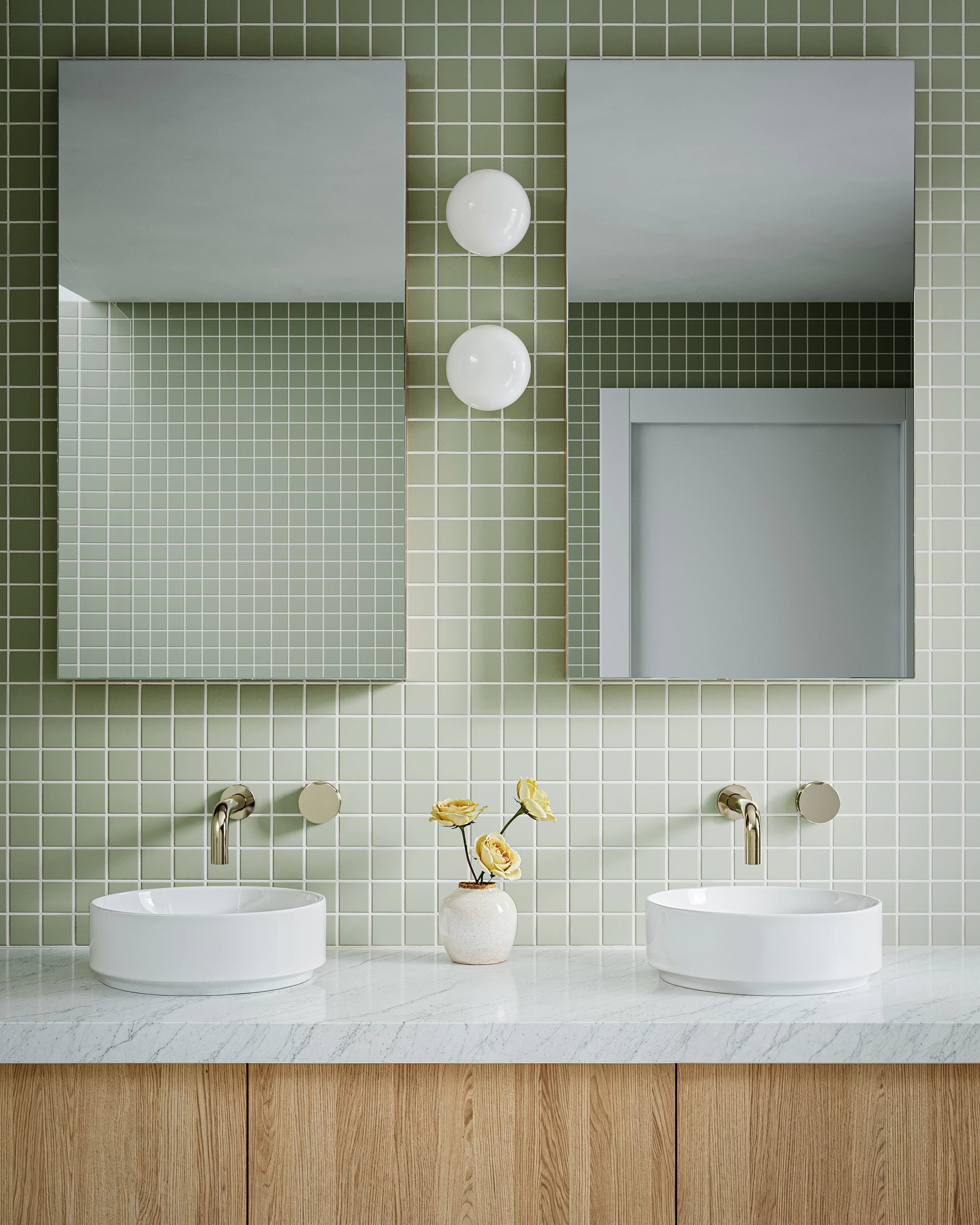 2x2 Straight Set Sheeted Natural Press Ceramic Mosaic Tile in Manzanita Matte - Storm Tile LLC