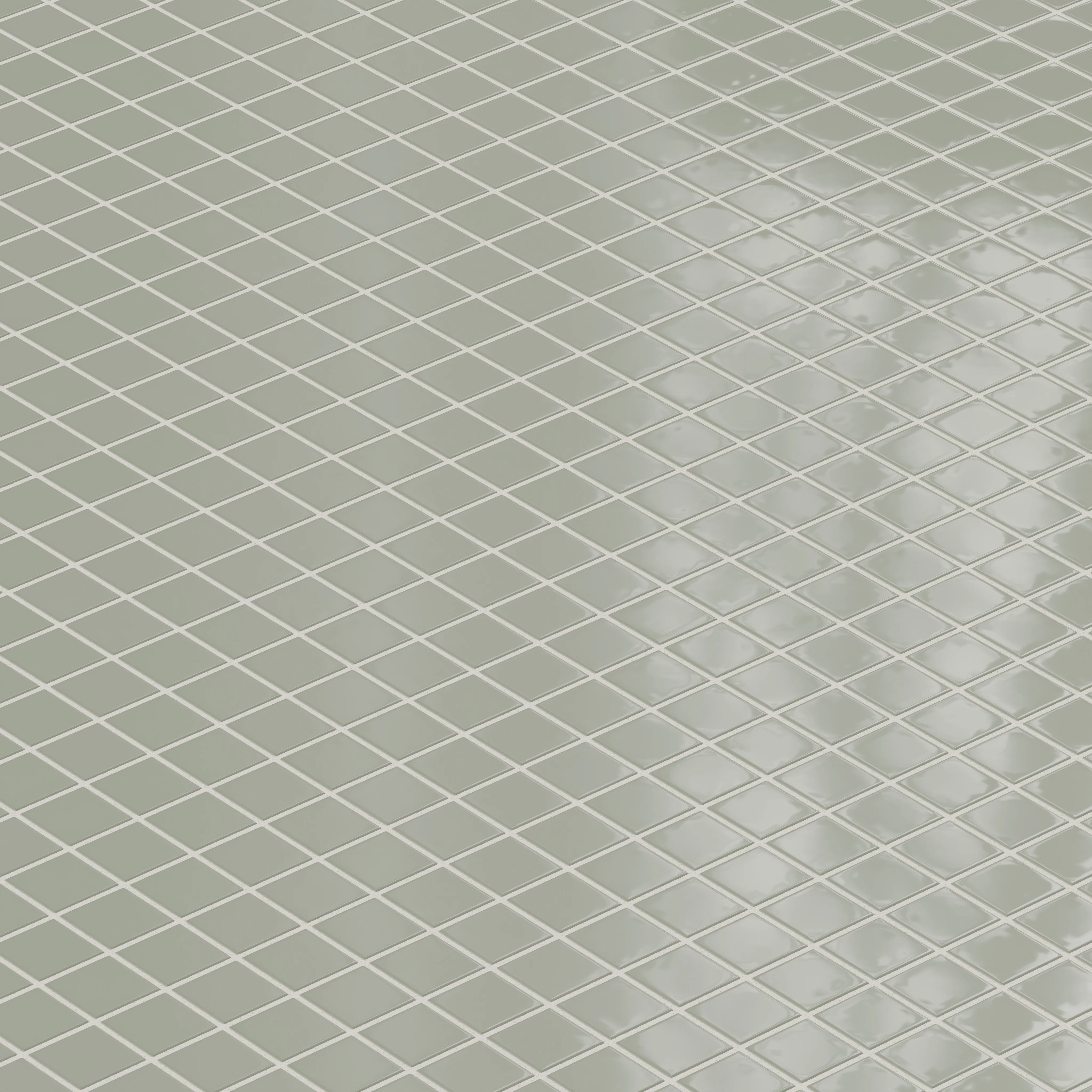2x2 Straight Set Sheeted Natural Press Ceramic Mosaic Tile in Terre Verte Gloss - Storm Tile LLC