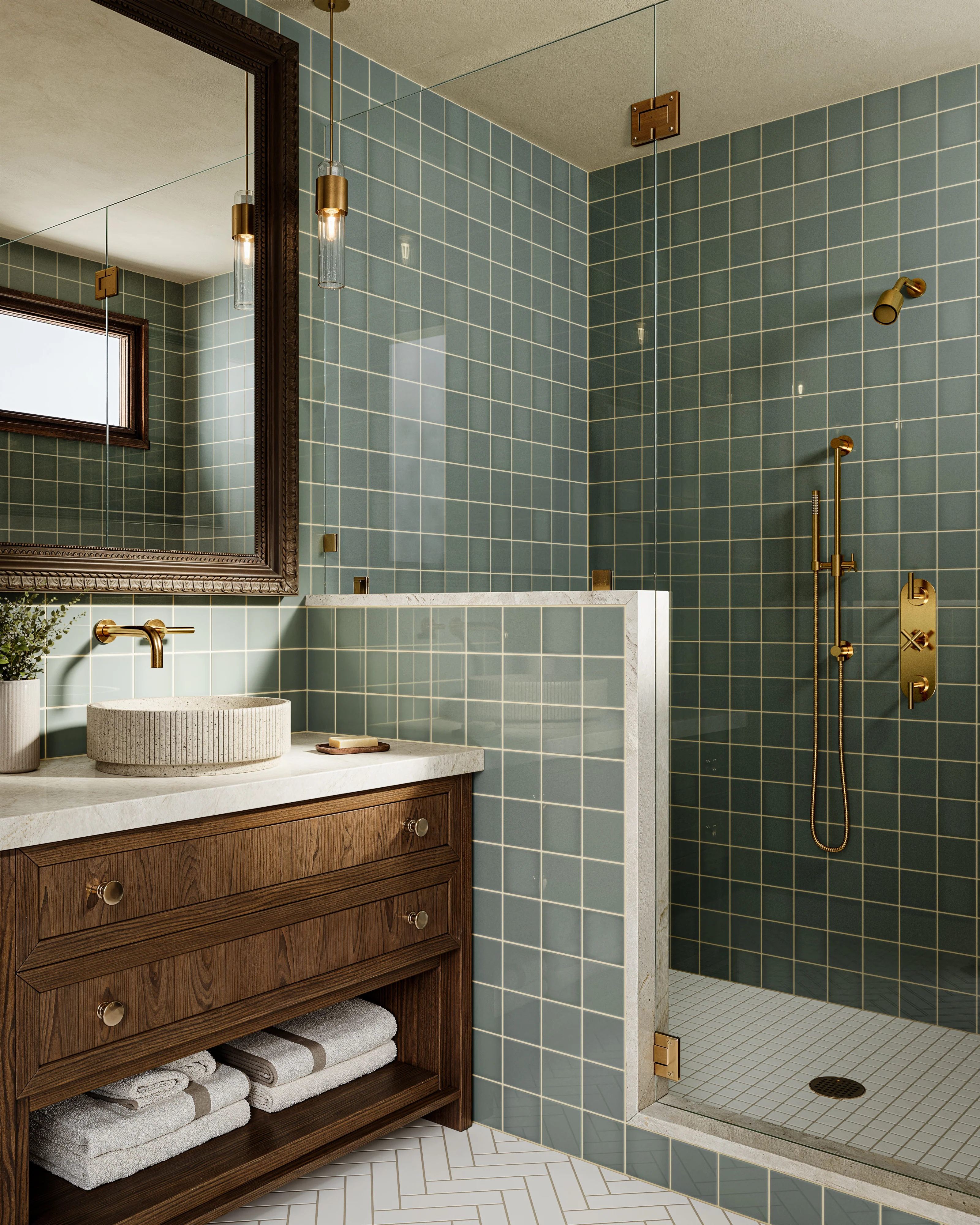 2x2 Straight Set Sheeted Natural Press Ceramic Mosaic Tile in Salt Creek Matte - Storm Tile LLC