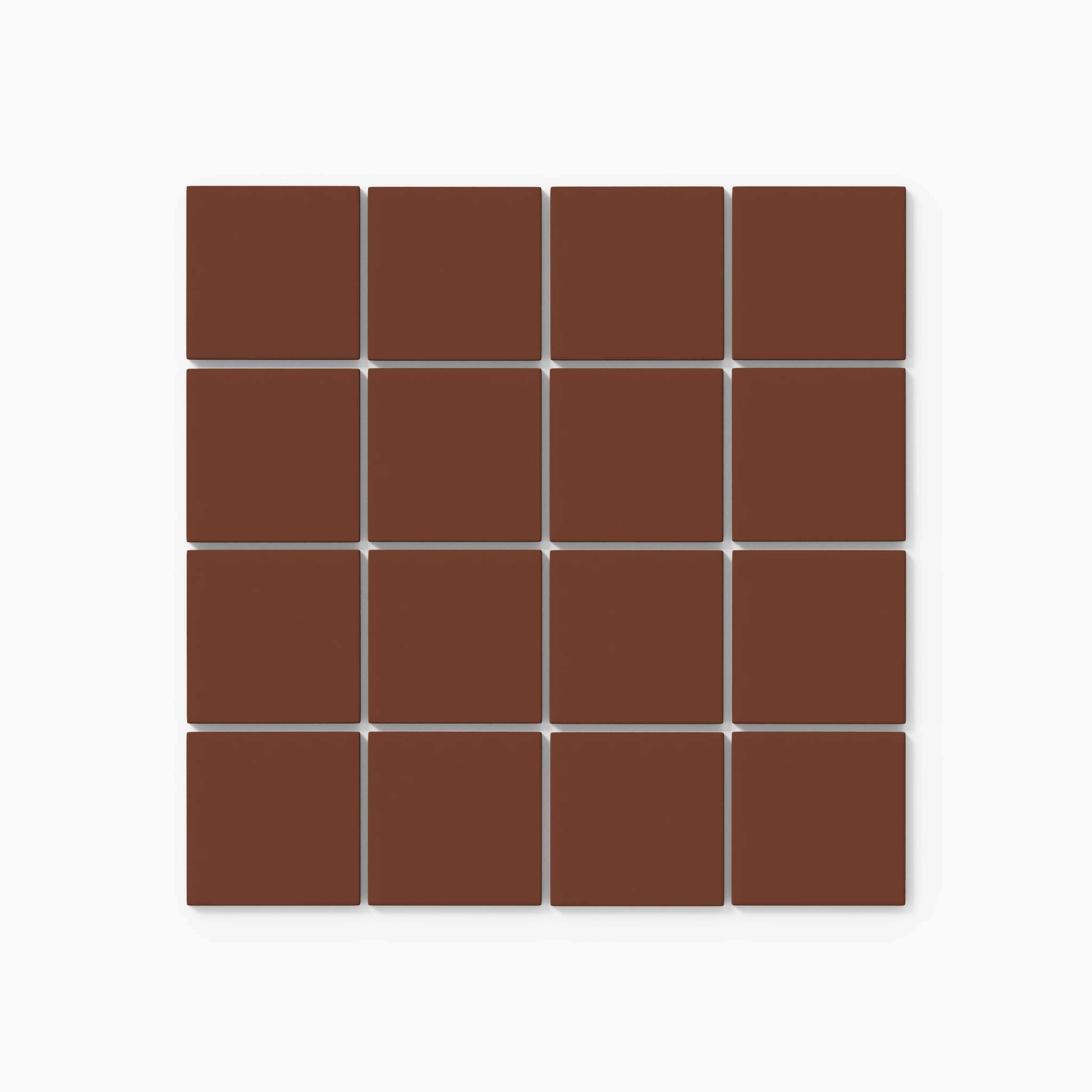 3x3 Straight Set Sheeted Natural Press Ceramic Mosaic Tile in Red Iron Oxide Matte - Storm Tile LLC