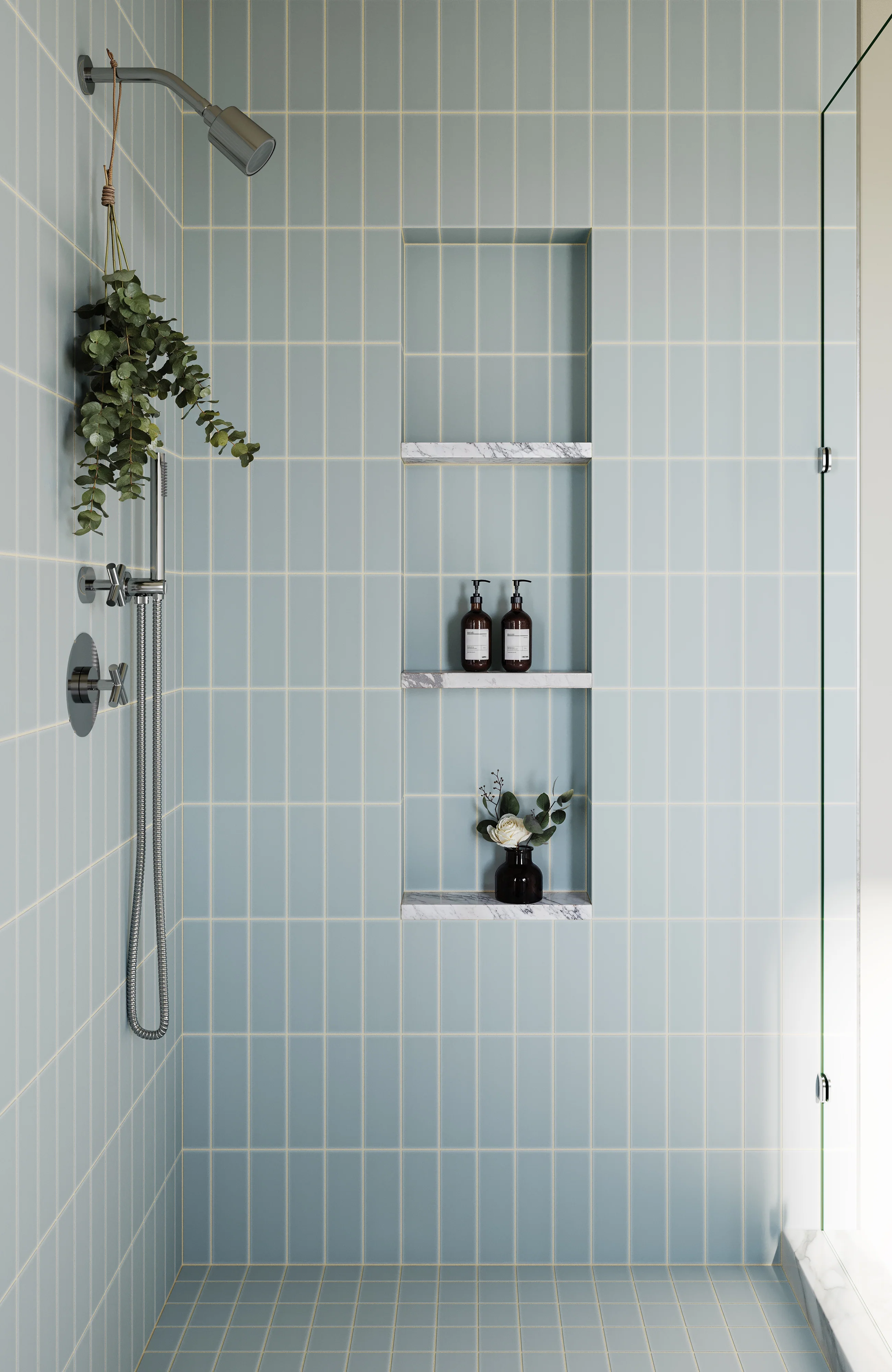 3x3 Straight Set Sheeted Natural Press Ceramic Mosaic Tile in Hood River Matte - Storm Tile LLC