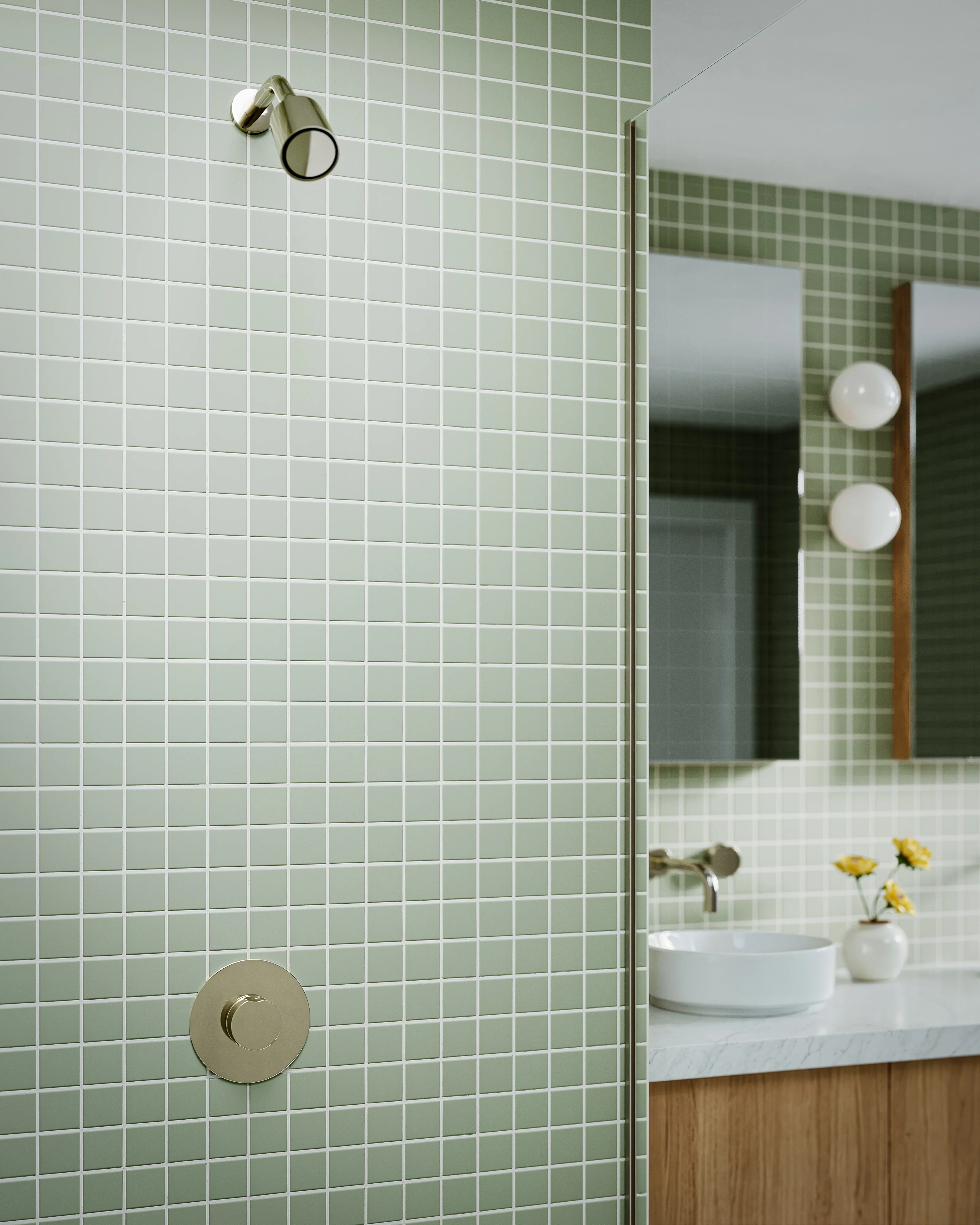 2x2 Straight Set Sheeted Natural Press Ceramic Mosaic Tile in Manzanita Matte - Storm Tile LLC
