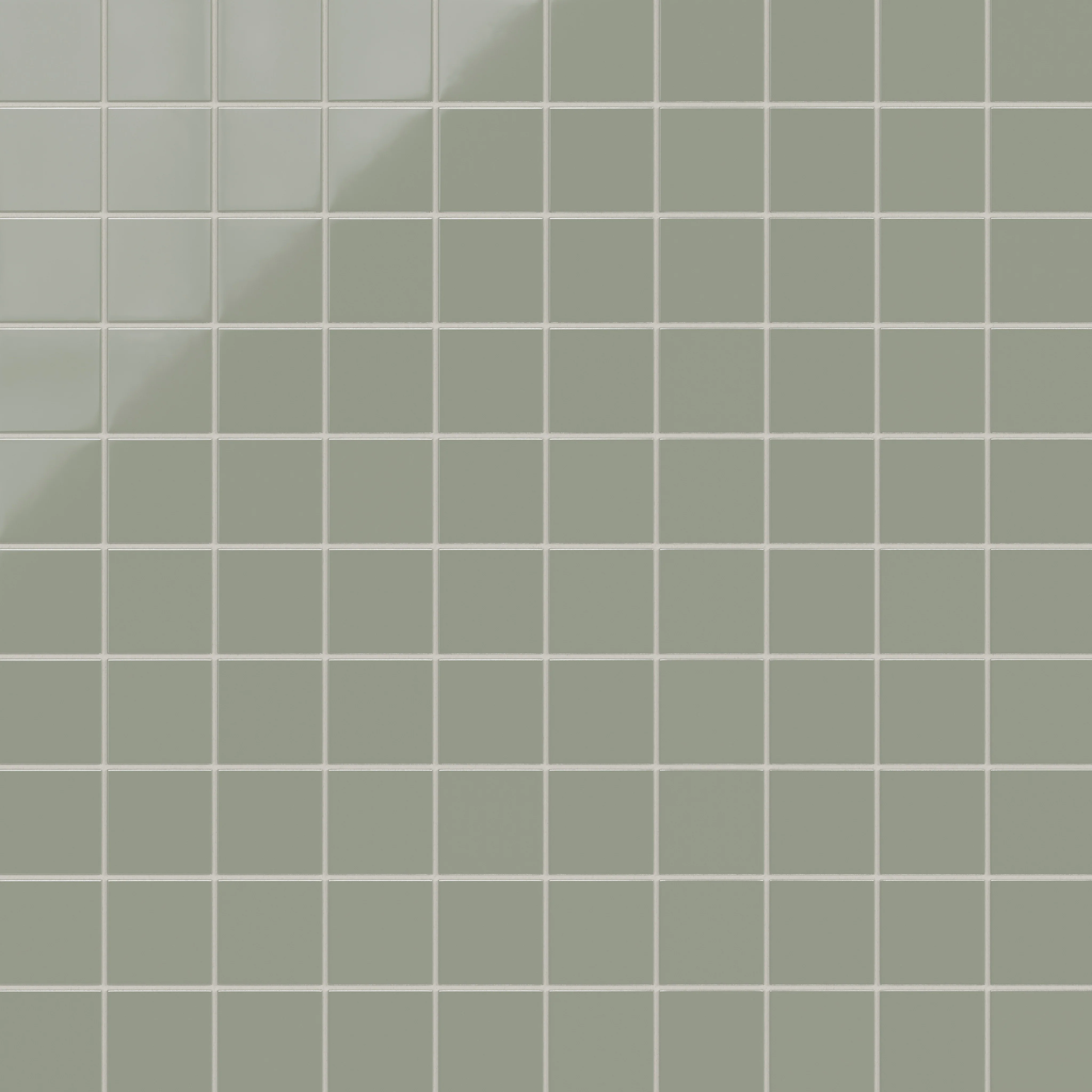 3x3 Straight Set Sheeted Natural Press Ceramic Mosaic Tile in Terre Verte Gloss - Storm Tile LLC