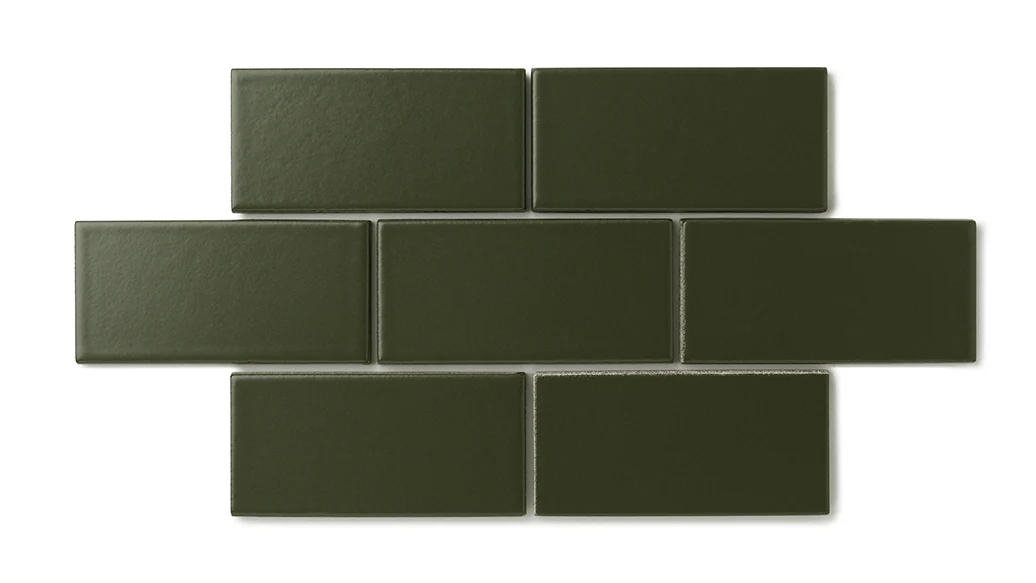 2x2 Straight Set Sheeted Natural Press Ceramic Mosaic Tile in Green Apatite Matte - Storm Tile LLC
