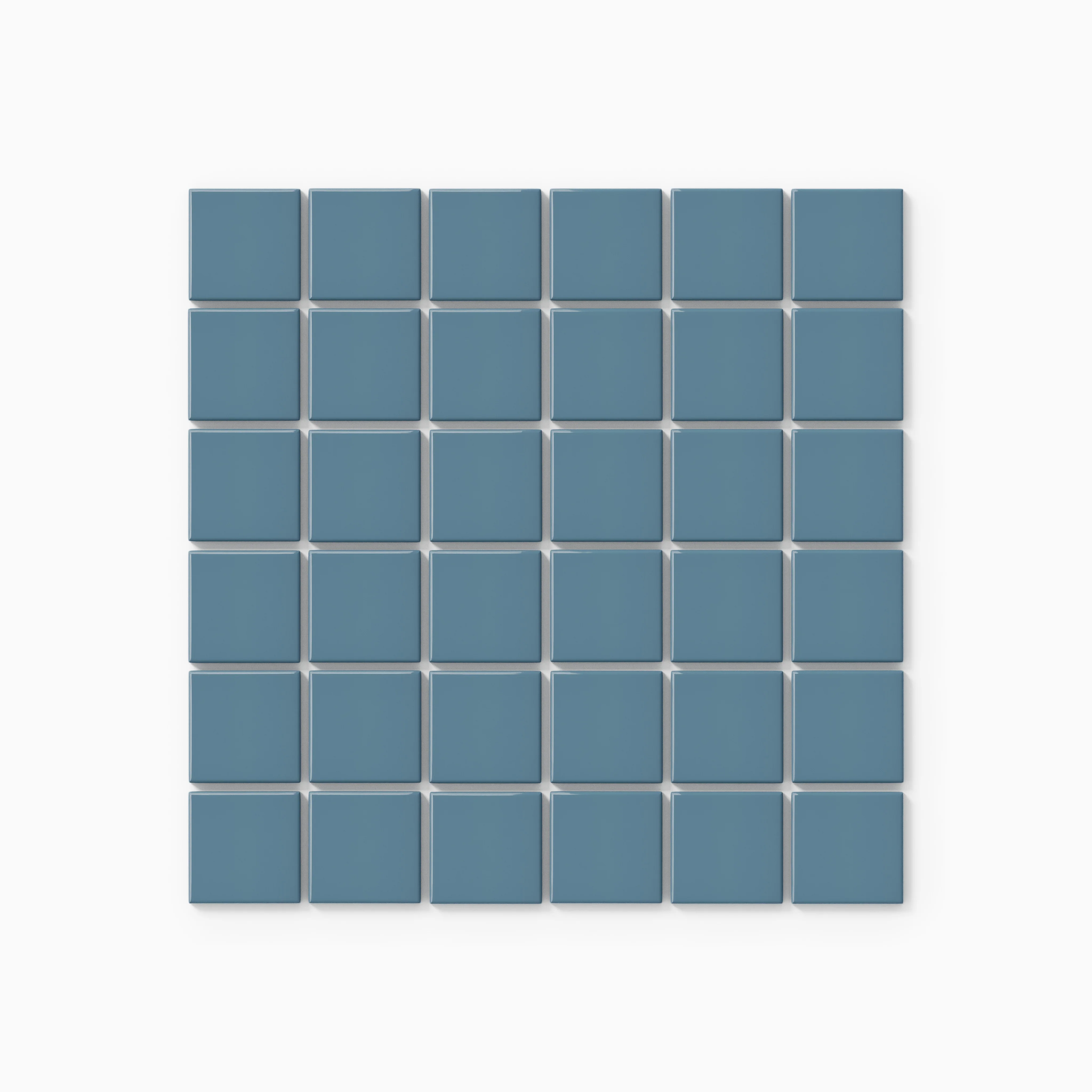 2x2 Straight Set Sheeted Natural Press Ceramic Mosaic Tile in Azurite Gloss - Storm Tile LLC