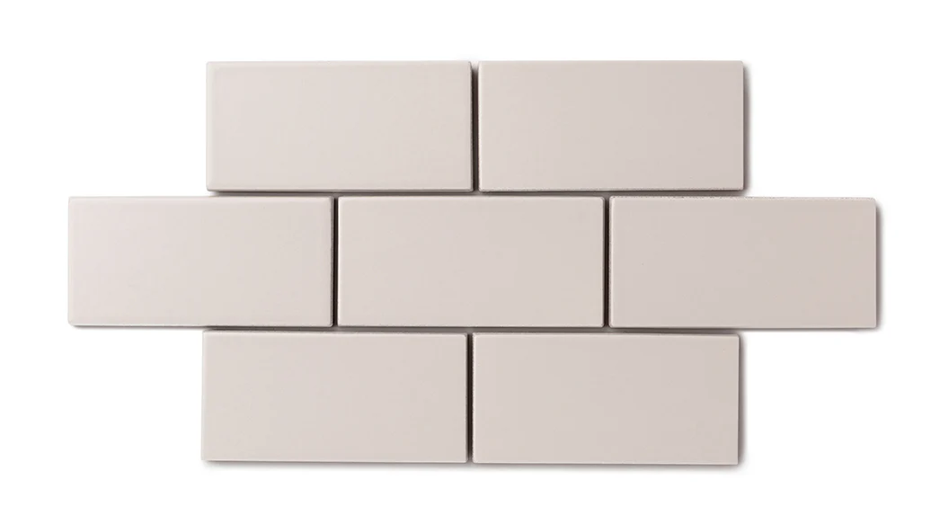 2x4 Half Offset Sheeted Natural Press Ceramic Mosaic Tile in Tyrian Purple Matte - Storm Tile LLC