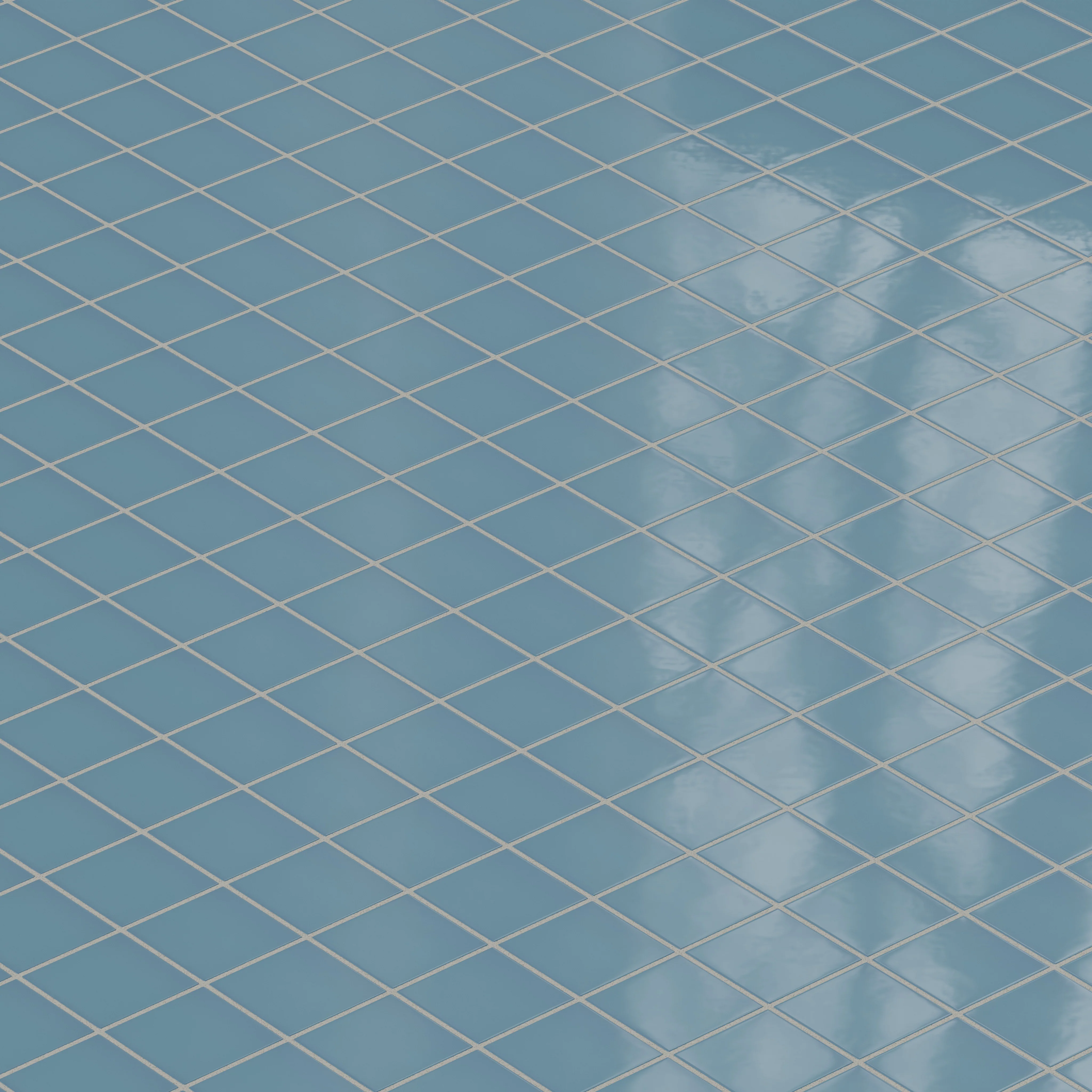 3x3 Straight Set Sheeted Natural Press Ceramic Mosaic Tile in Azurite Gloss - Storm Tile LLC