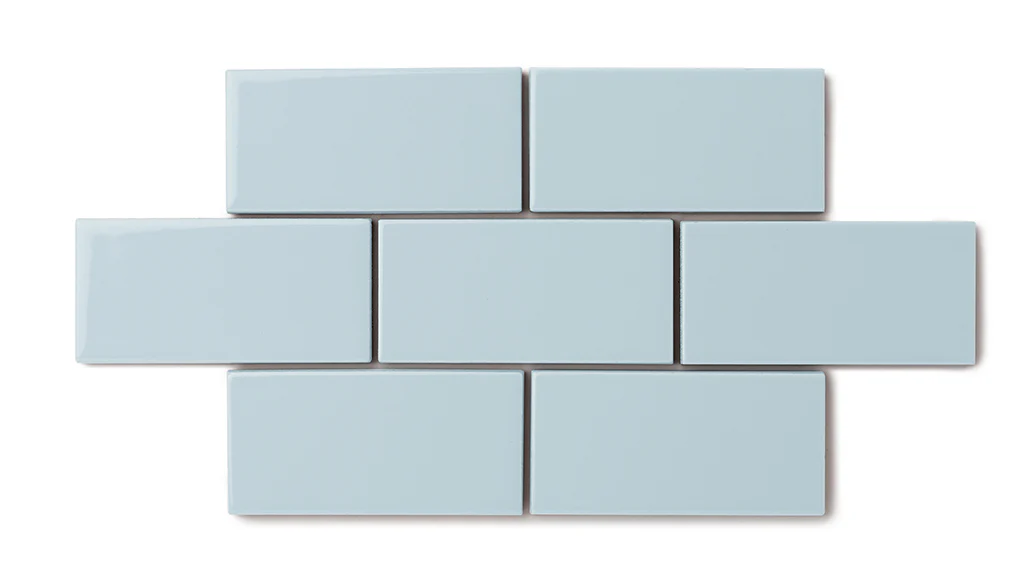 3x3 Straight Set Sheeted Natural Press Ceramic Mosaic Tile in Egyptian Blue Gloss - Storm Tile LLC