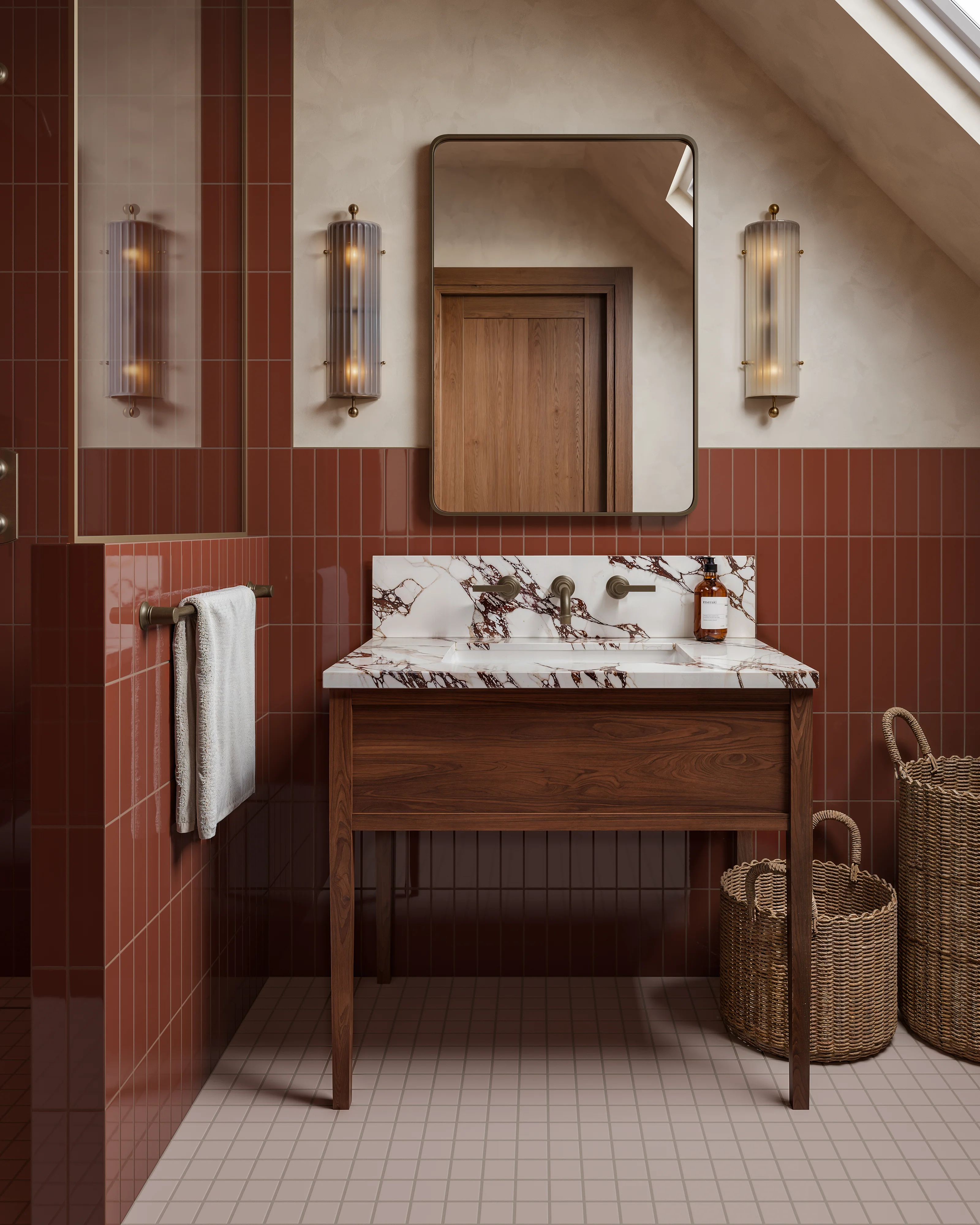 2x2 Straight Set Sheeted Natural Press Ceramic Mosaic Tile in Tyrian Purple Matte - Storm Tile LLC