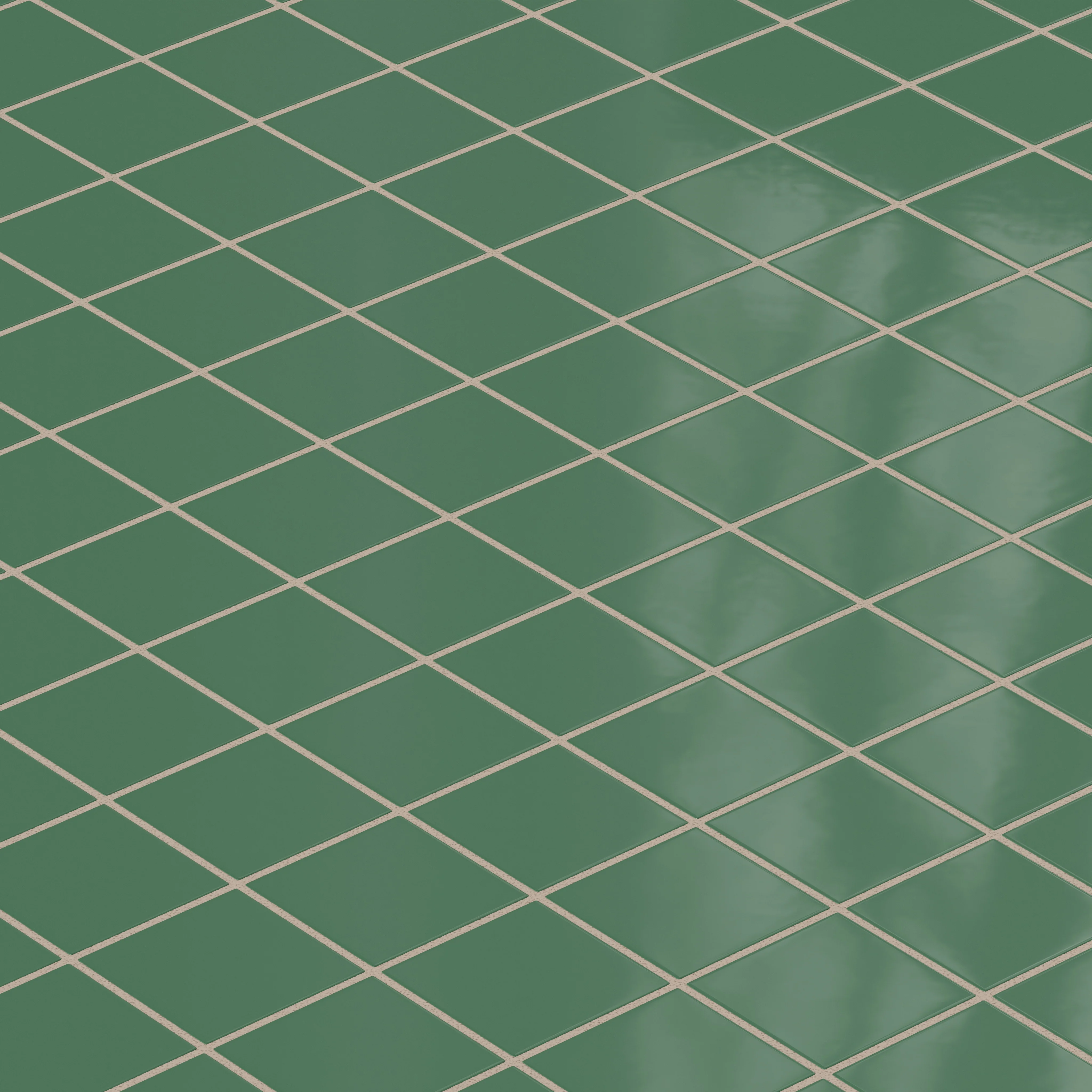 3x3 Straight Set Sheeted Natural Press Ceramic Mosaic Tile in Viridian Gloss - Storm Tile LLC