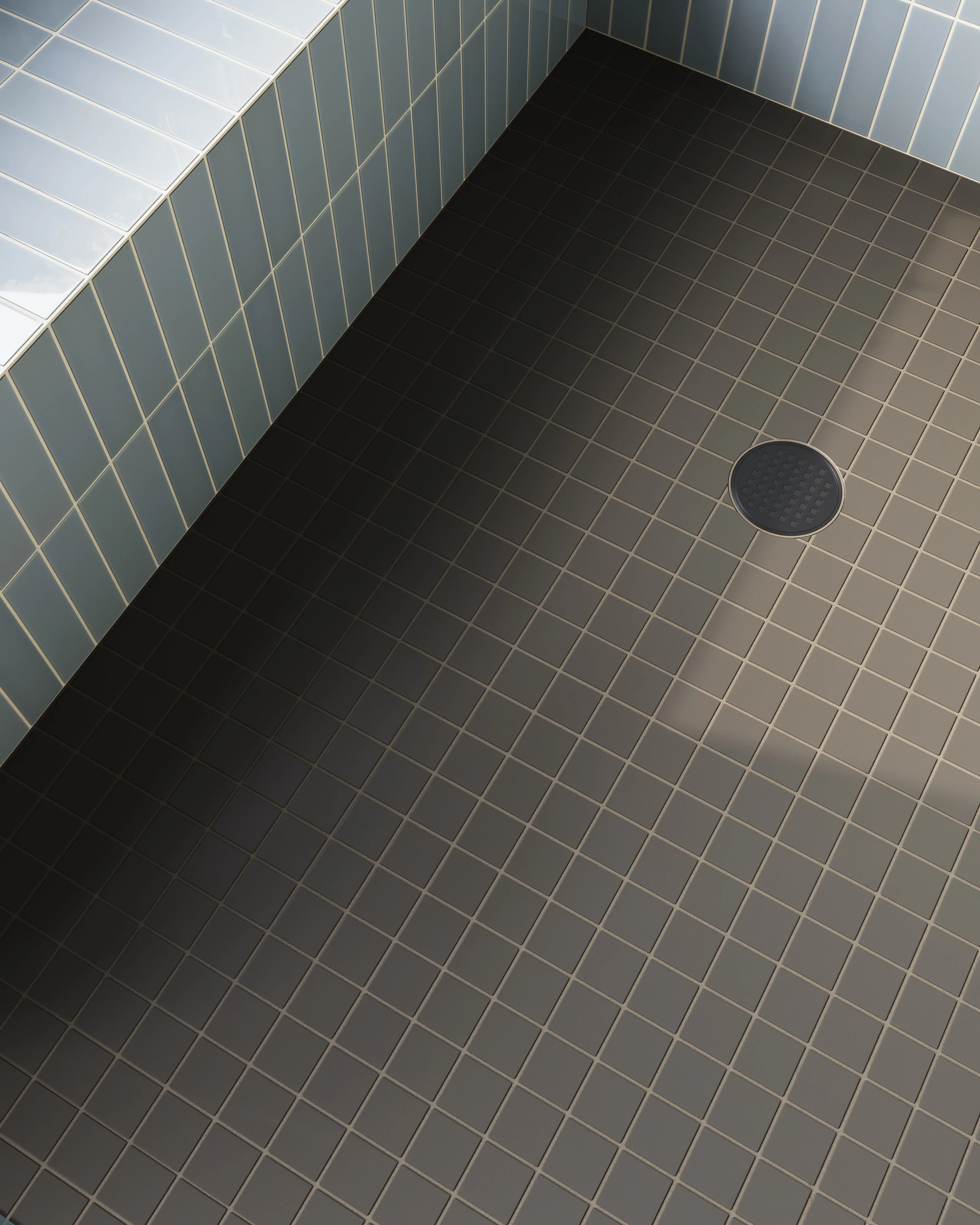 2x2 Straight Set Sheeted Natural Press Ceramic Mosaic Tile in Timberline Matte - Storm Tile LLC