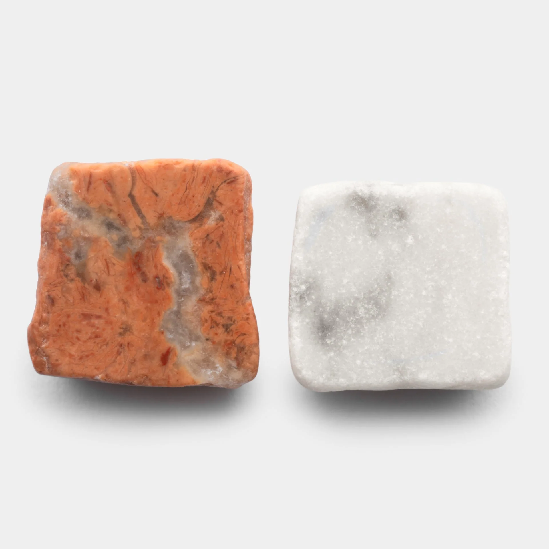 Mini Check in Carrara + Rosso Alicante - Storm Tile LLC