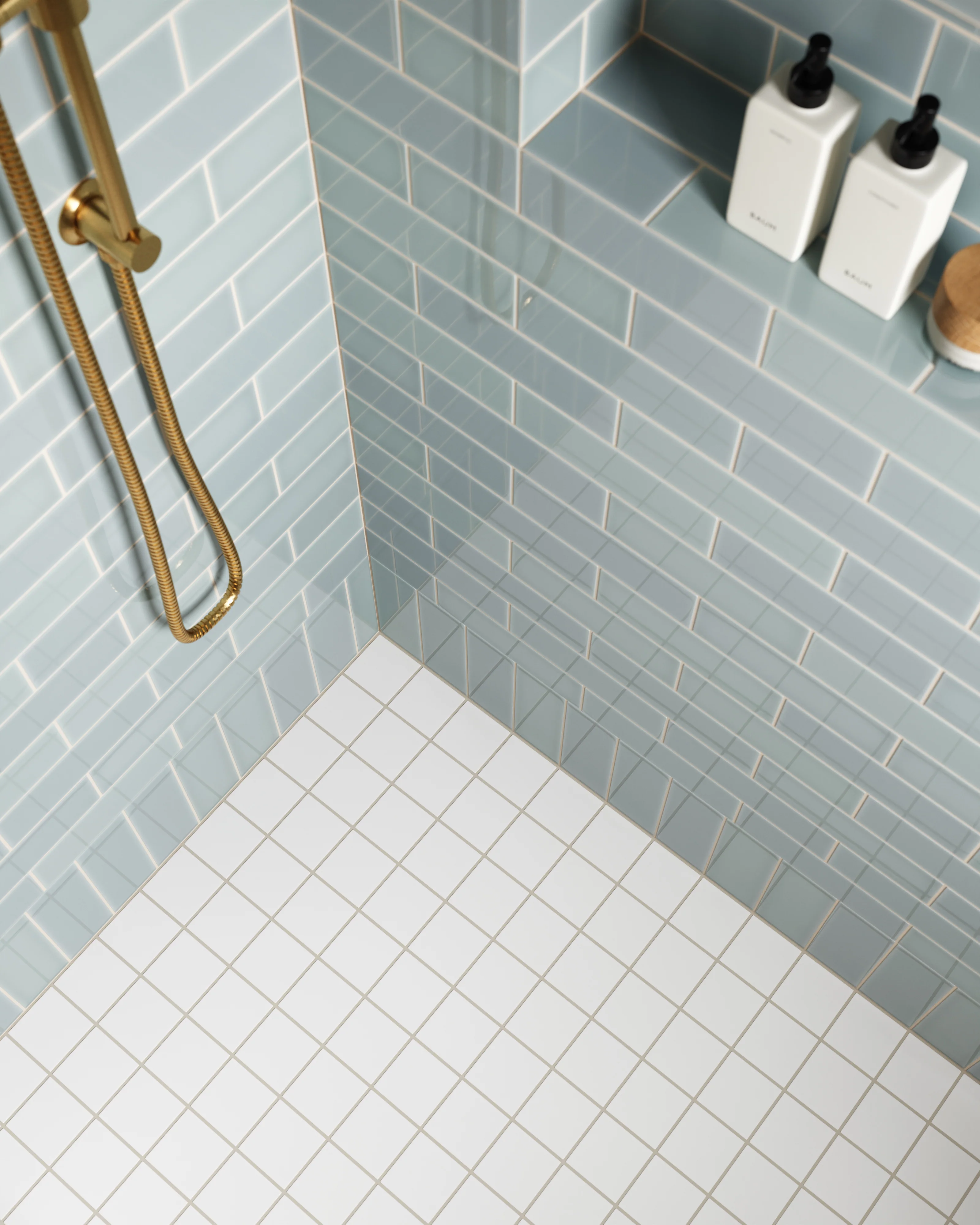 3x3 Straight Set Sheeted Natural Press Ceramic Mosaic Tile in Salt Creek Matte - Storm Tile LLC