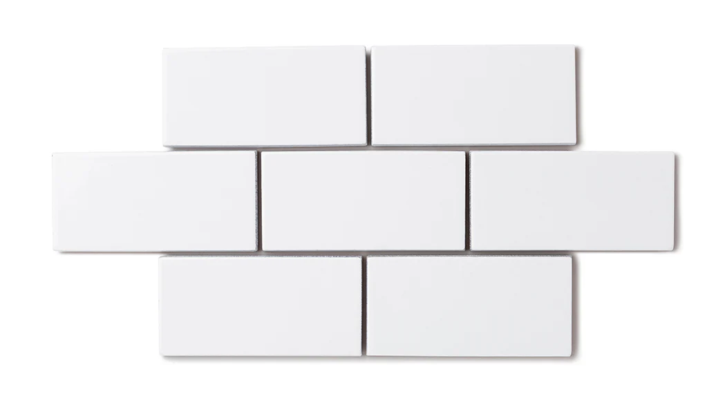 2x4 Straight Set Sheeted Natural Press Ceramic Mosaic Tile in Gesso Gloss - Storm Tile LLC