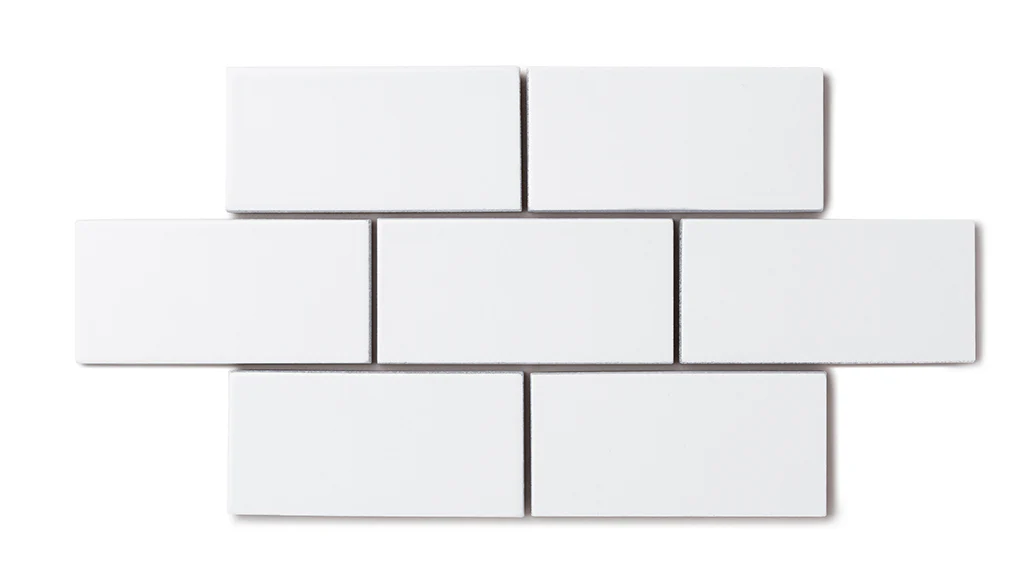 3x3 Straight Set Sheeted Natural Press Ceramic Mosaic Tile in Gesso Matte - Storm Tile LLC
